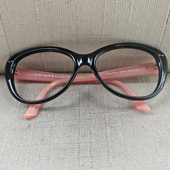 Kate Spade Women Eyeglasses Angelique Dark Havana/Pink Cat Eye Frame only - Picture 6 of 16